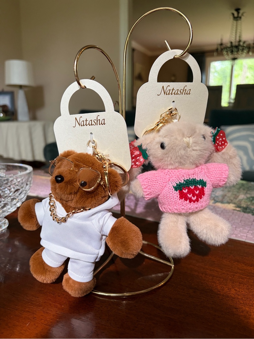 NWT Natasha Bear or bunny bag charm choose one